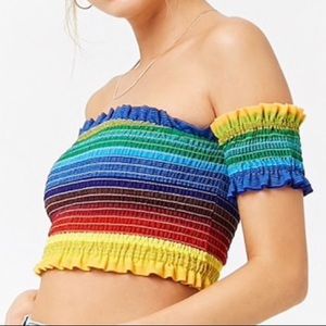 Rainbow Stretchy Tube Top